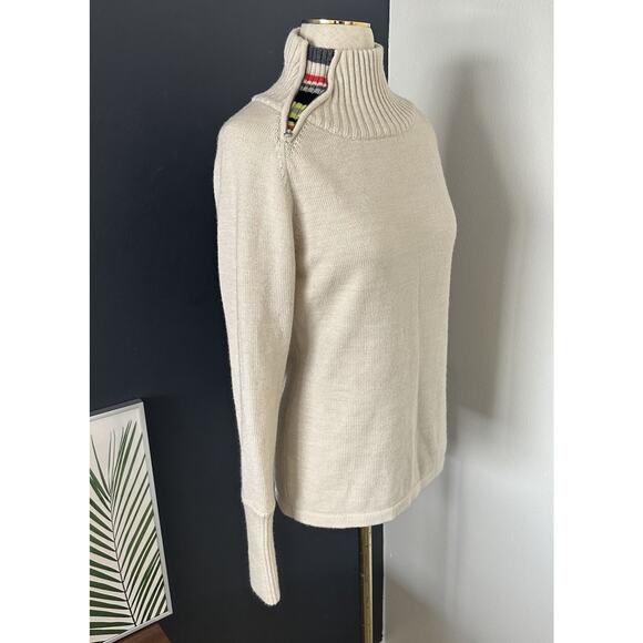 Smartwool Color Stripe Winter Ski Funnel Neck Sweater Pullover - Picture 7 of 13